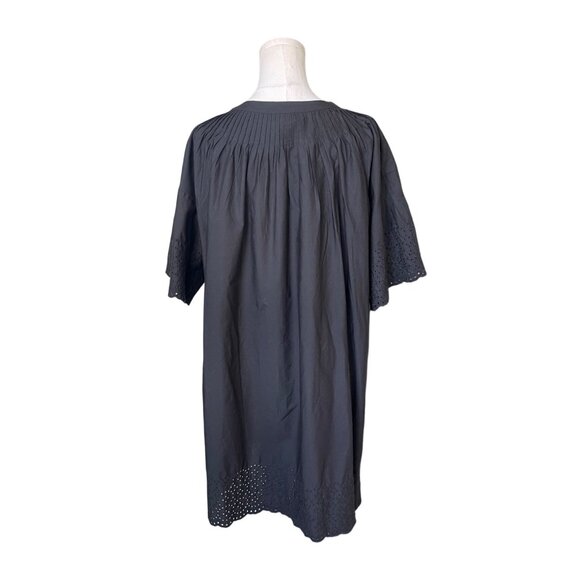 J.Crew SzL Eyelet Long Sleeve Poplin Cotton Poplin Mini Dress Sz L Button Front - Picture 5 of 12